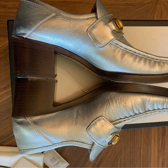 Gucci Vegas Loafer Silver 37.5 - Picture 3 of 10